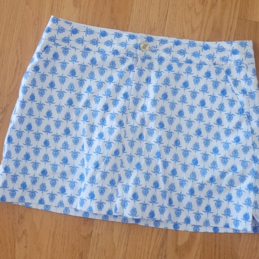 Lilly Pulitzer Nicki Sea Turtle Print Mini Skirt / Skort size 12